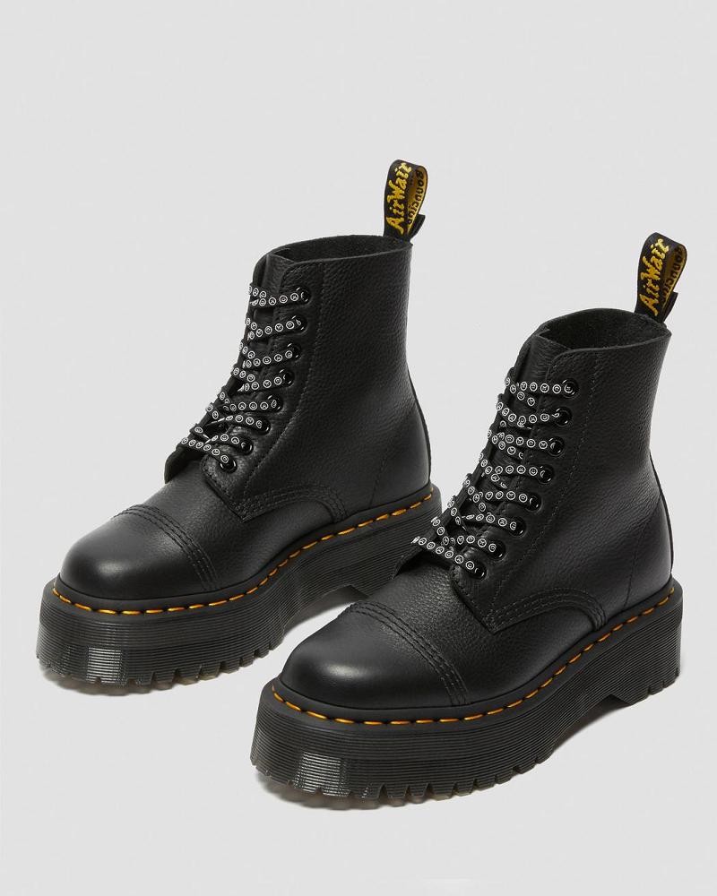 Dr Martens Sinclair Lazy Oaf Leren Platform Laarzen Dames Zwart | NL 528TCE